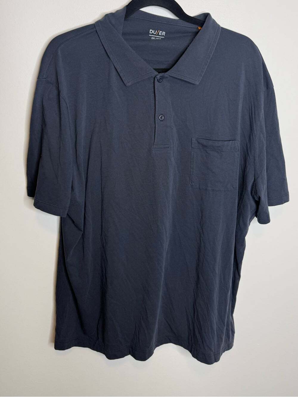 DU/ER Men's Slate Gray Polo with Chest Pocket size XL